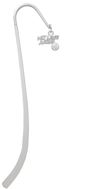 Hit Like a Girl with Enamel Volleyball Charm Bookmark