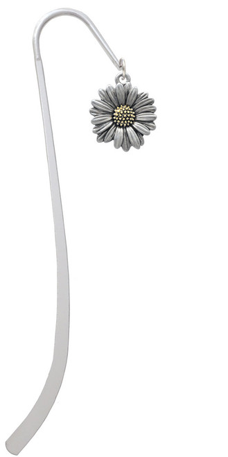 Large Two Tone Daisy Flower Charm Bookmark