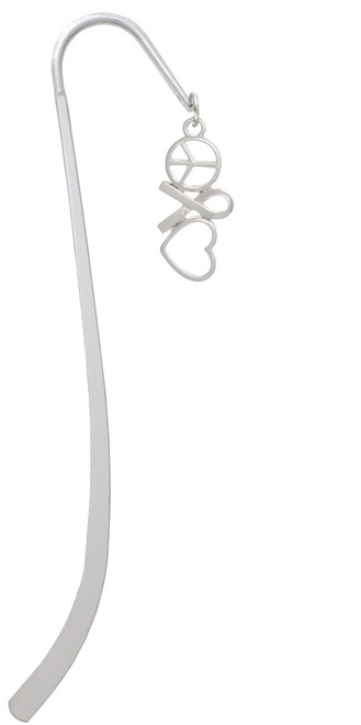 Peace Sign Ribbon Heart Charm Bookmark