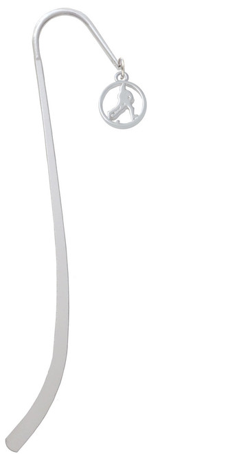 Field Hockey Player Silhouette in 1/2'' Disc Charm Bookmark