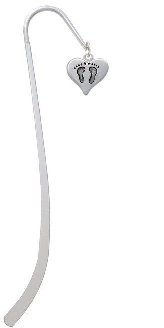 Heart with Baby Feet Charm Bookmark