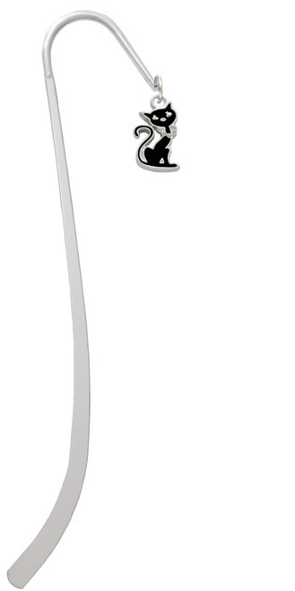 Black Sitting Cat Charm Bookmark