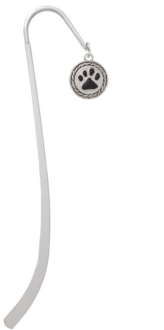 Black Paw in Rope Border Charm Bookmark