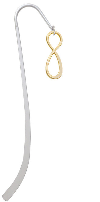 Large Elegant Gold Tone Infinity Sign Charm Bookmark