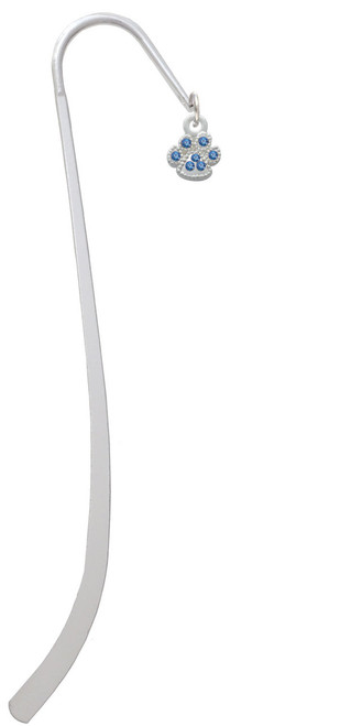 Mini Paw with Blue Crystals Charm Bookmark