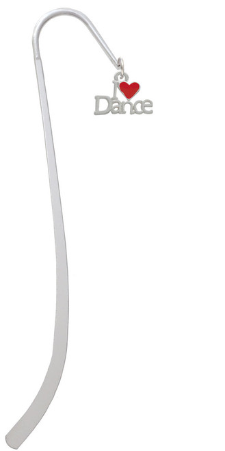 I love Dance with Red Heart Charm Bookmark
