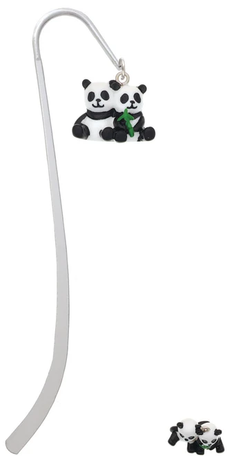 Resin Panda Bear Best Friends Charm Bookmark