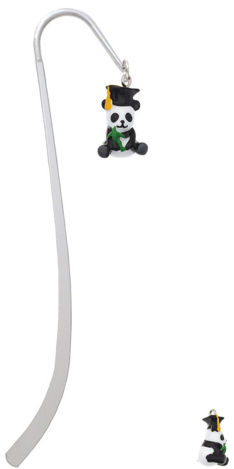 Resin Panda Bear Graduate Charm Bookmark