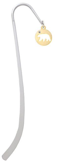 Gold Tone Bear Silhouette Charm Bookmark