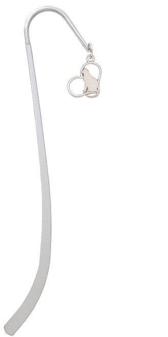 Cat Silhouette Heart Charm Bookmark