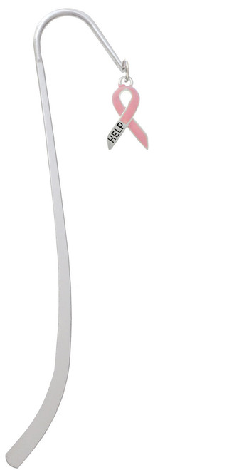 Pink Ribbon ''Help'' Charm Bookmark