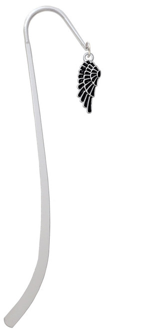 Medium Black Enamel Angel Wing Charm Bookmark