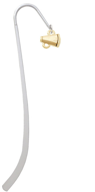 Mini Gold Tone Megaphone Charm Bookmark