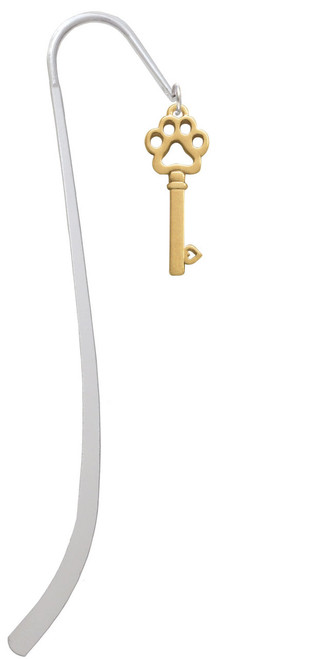 Gold Tone Open Paw Key Charm Bookmark