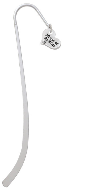 Small Mother of the Bride Heart Charm Bookmark