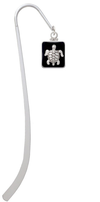 Turtle on Black Frame Charm Bookmark