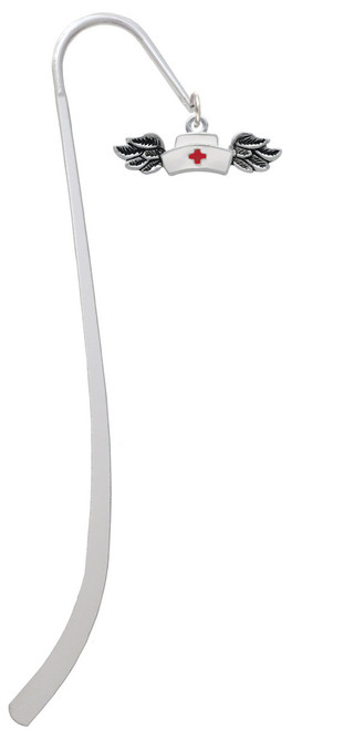 Enamel Nurse Hat with Wings Charm Bookmark