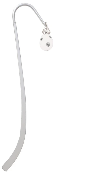 White Easter Egg with Clear Crystal Dots Charm Bookmark