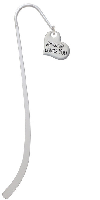 Large Jesus Loves You Heart Charm Bookmark