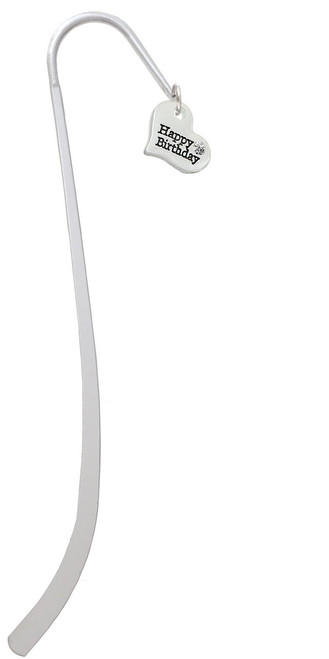 Small Happy Birthday Heart Charm Bookmark