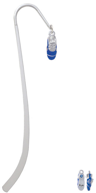 3-D Blue Running Shoe Charm Bookmark