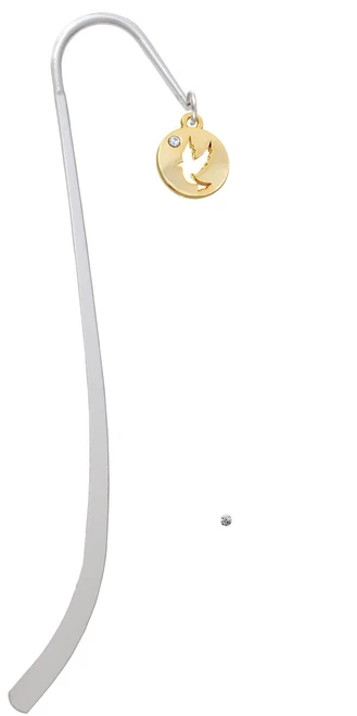Gold Tone Dove Disc Charm Bookmark