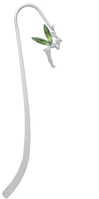 Large Fairy with Lime Green Wings Charm Bookmark