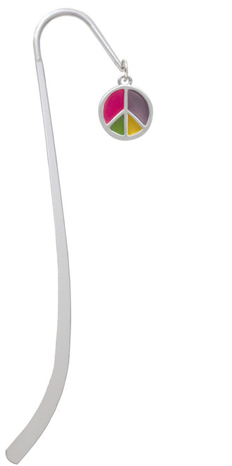 Bright Multicolored Peace Sign Charm Bookmark