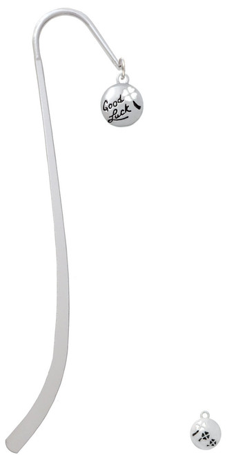 Good Luck Disc with Cutout Four Leaf Clover Charm Bookmark