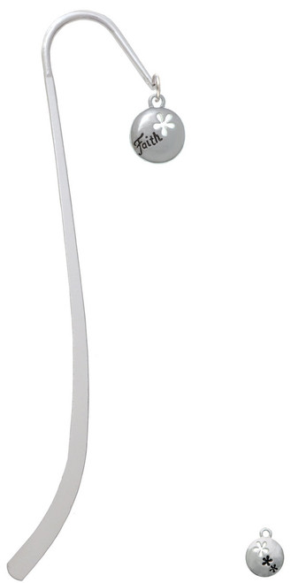 Faith Disc with Cutout Flower Charm Bookmark