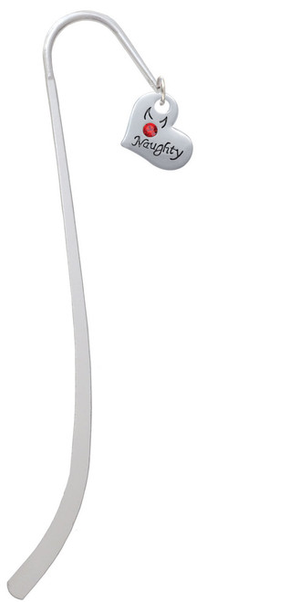 Naughty or Nice Heart with Crystals Charm Bookmark