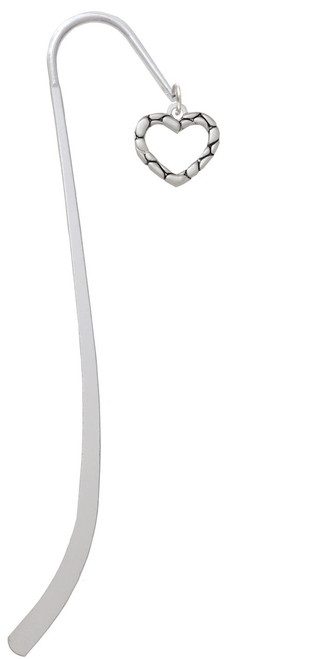 Open Pebble Heart Charm Bookmark