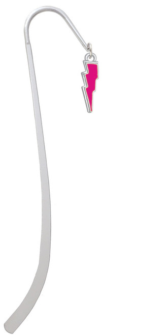 Hot Pink Lightning Bolt Charm Bookmark