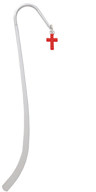 Small Red Crystal Cross Charm Bookmark