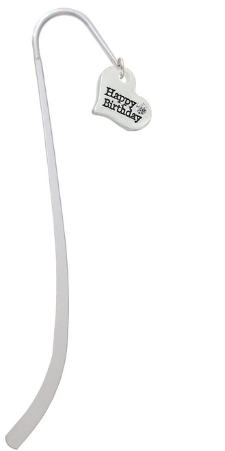 Large Happy Birthday Heart Charm Bookmark