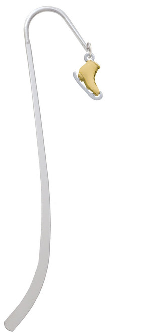 3-D Gold Tone Ice Skate Charm Bookmark