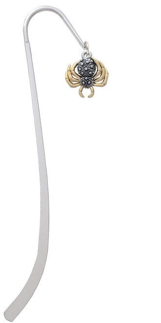 3-D Textured Spider with Gold Tone Legs Charm Bookmark