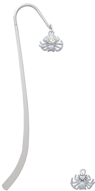 3-D Clear Crystal Spider Charm Bookmark