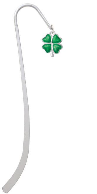 Translucent Green Lucky Four Leaf Clover Charm Bookmark