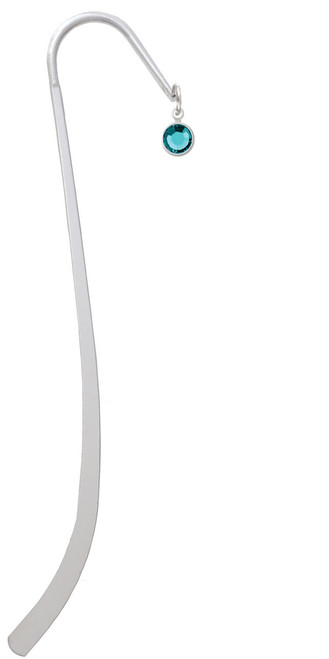 Crystal Teal Channel Drop Charm Bookmark