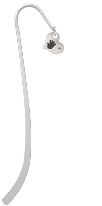 Hand Print Heart Charm Bookmark