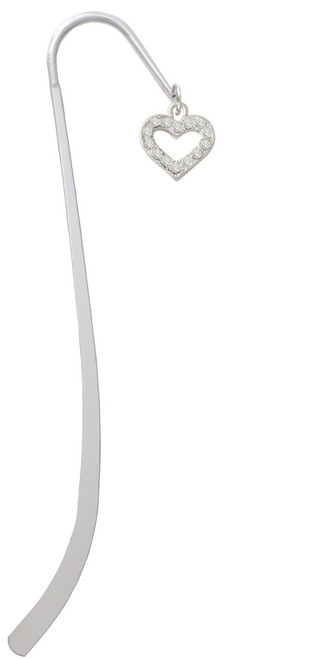 Crystal Open Heart Charm Bookmark