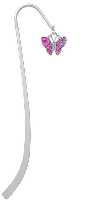 Hot Pink & Purple Butterfly Charm Bookmark