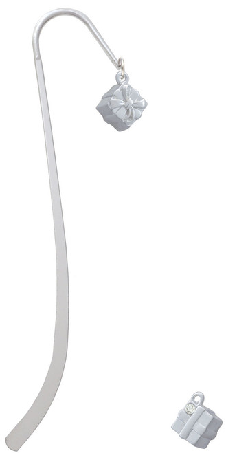 3-D Present Box with Bow and Crystal Charm Bookmark