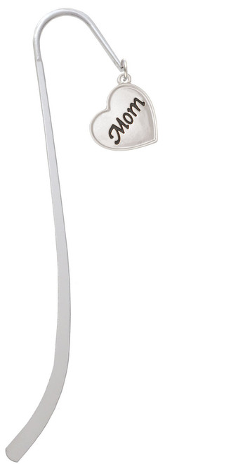Script Mom Heart Charm Bookmark