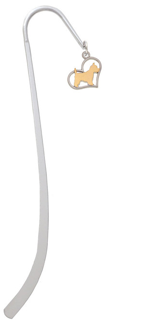 Two Tone Westie Silhouette Heart Charm Bookmark