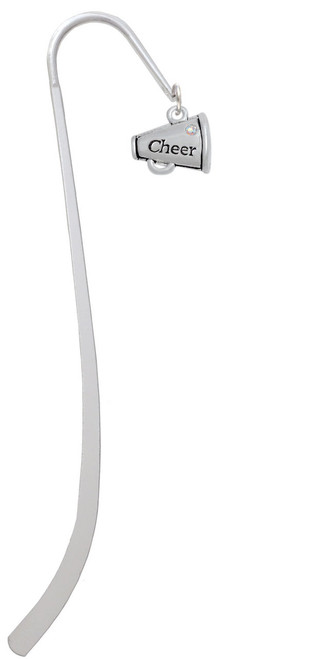 Cheer Megaphone with AB Crystal - 2 Sided Charm Bookmark