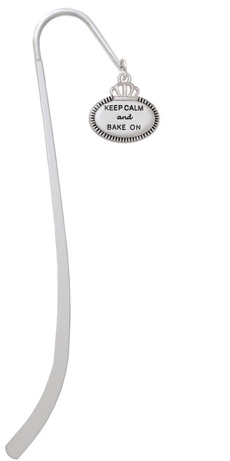 Keep Calm and Bake On Charm Bookmark