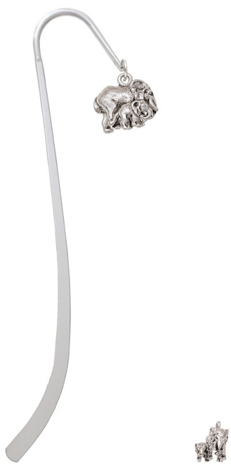 Loved Elephant with Baby Charm Bookmark