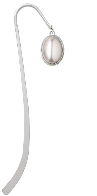Small Grey Imitation Pearl Charm Bookmark